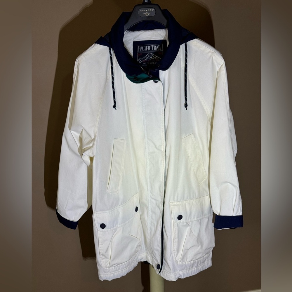 Pacific Trail~Women’s 1X~Jacket/Coat~Off White/Navy/Green~Pre-Owned~Nice~ERC